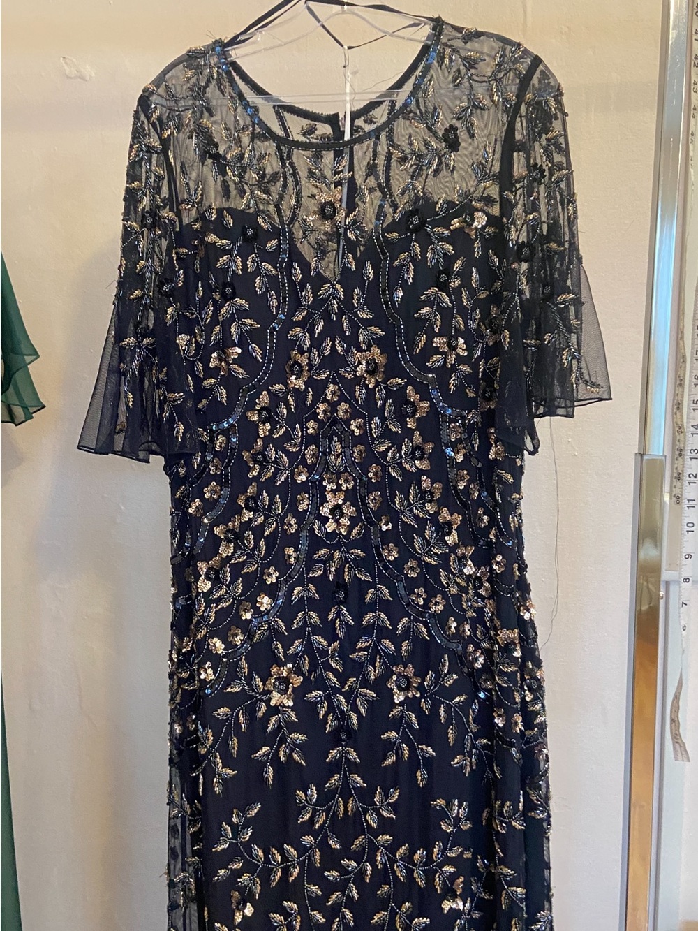 Marsoni by Colors Mother of the Bride Navy Beaded with Rose Gold Accents